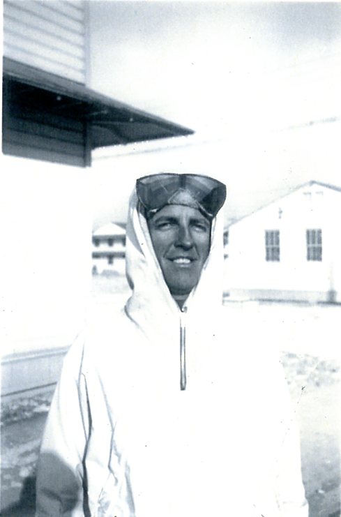 1st Lt. Sam Cook outside his barracks in Alta, Utah